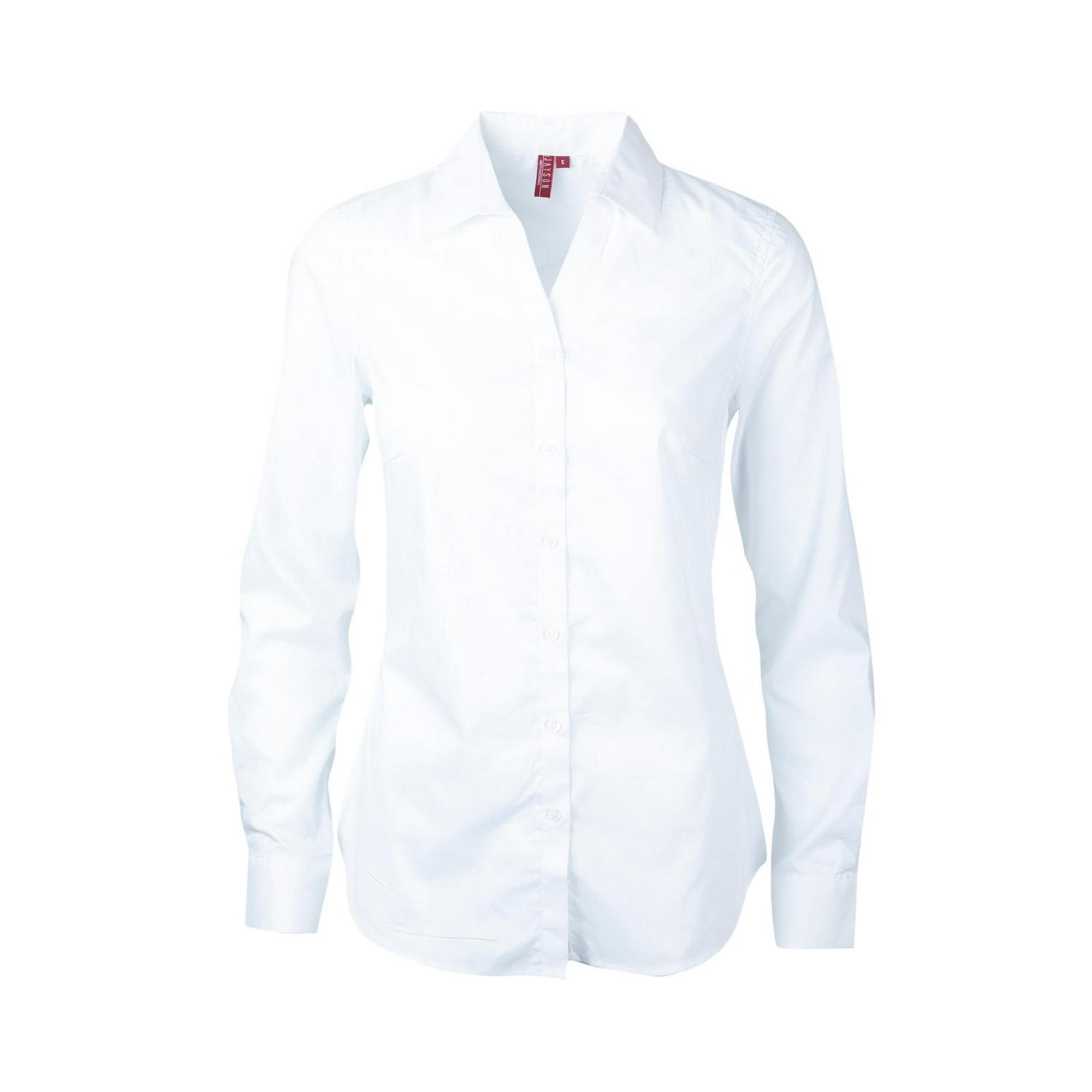 Jayson - Blusa Trevira Spandex Cuello V M/l Blanco Xs