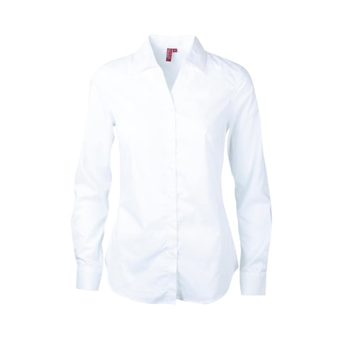 Jayson - Blusa Trevira Spandex Cuello V M/L Blanco Xs