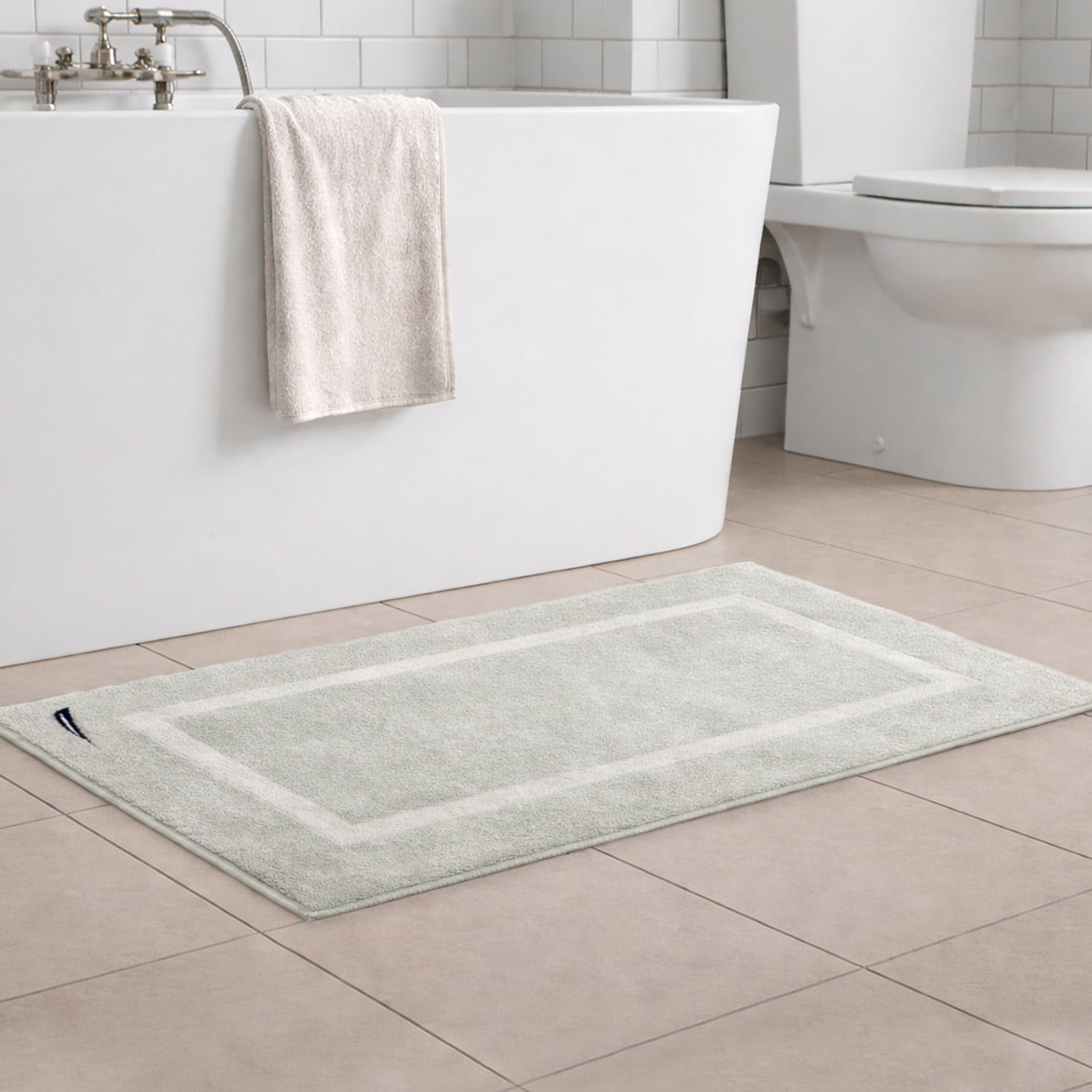 Toalla De Piso Signature Nautica Home 100% Algodón 45x76cm Gris Claro