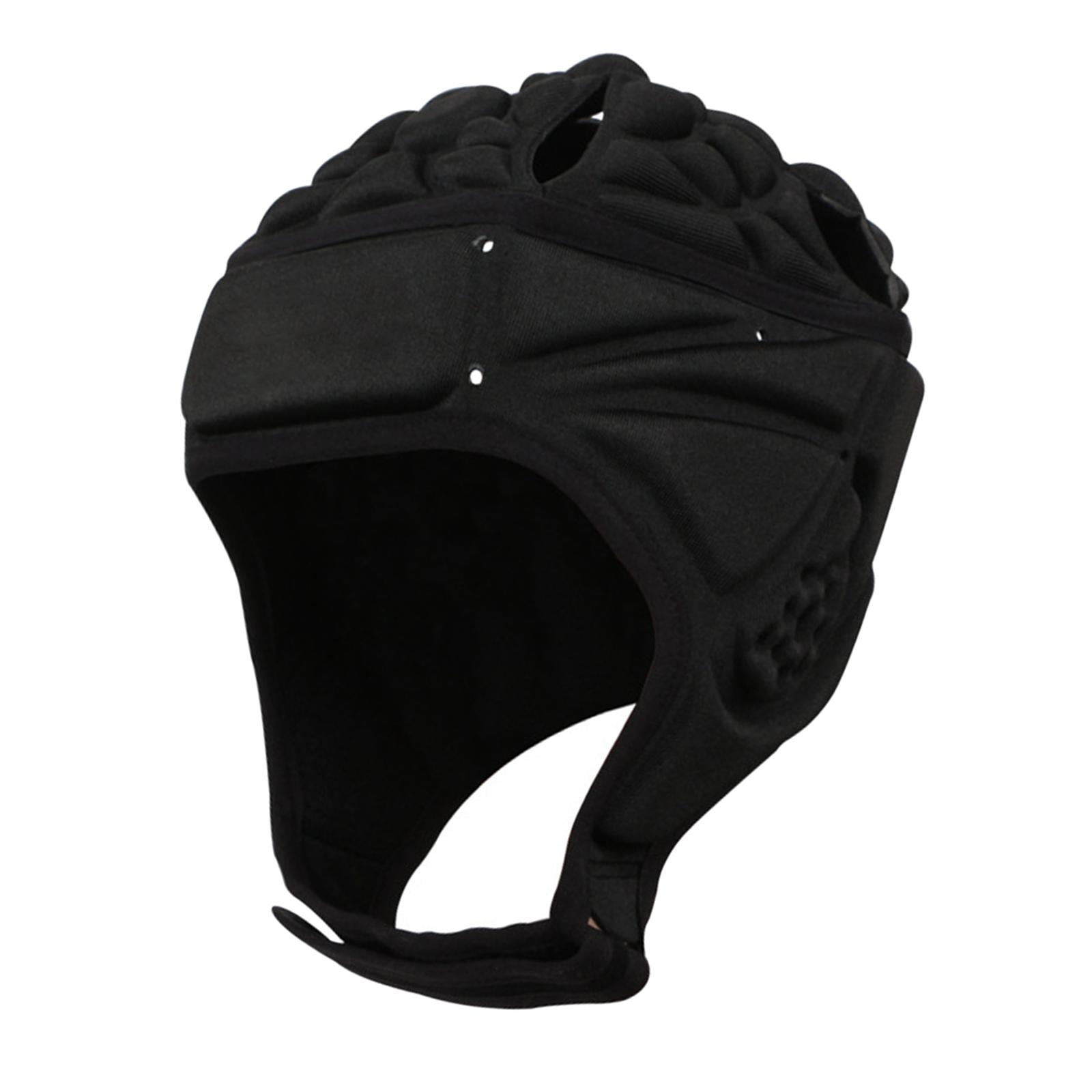 Magideal - Gorro De Fútbol De Esponja Eva, Protector De Cabeza A Prueba De Golpes, Suave, Ajustable, Transpirable, Para Rugby, Protección Para La Cabeza, Hockey , Negro Medio