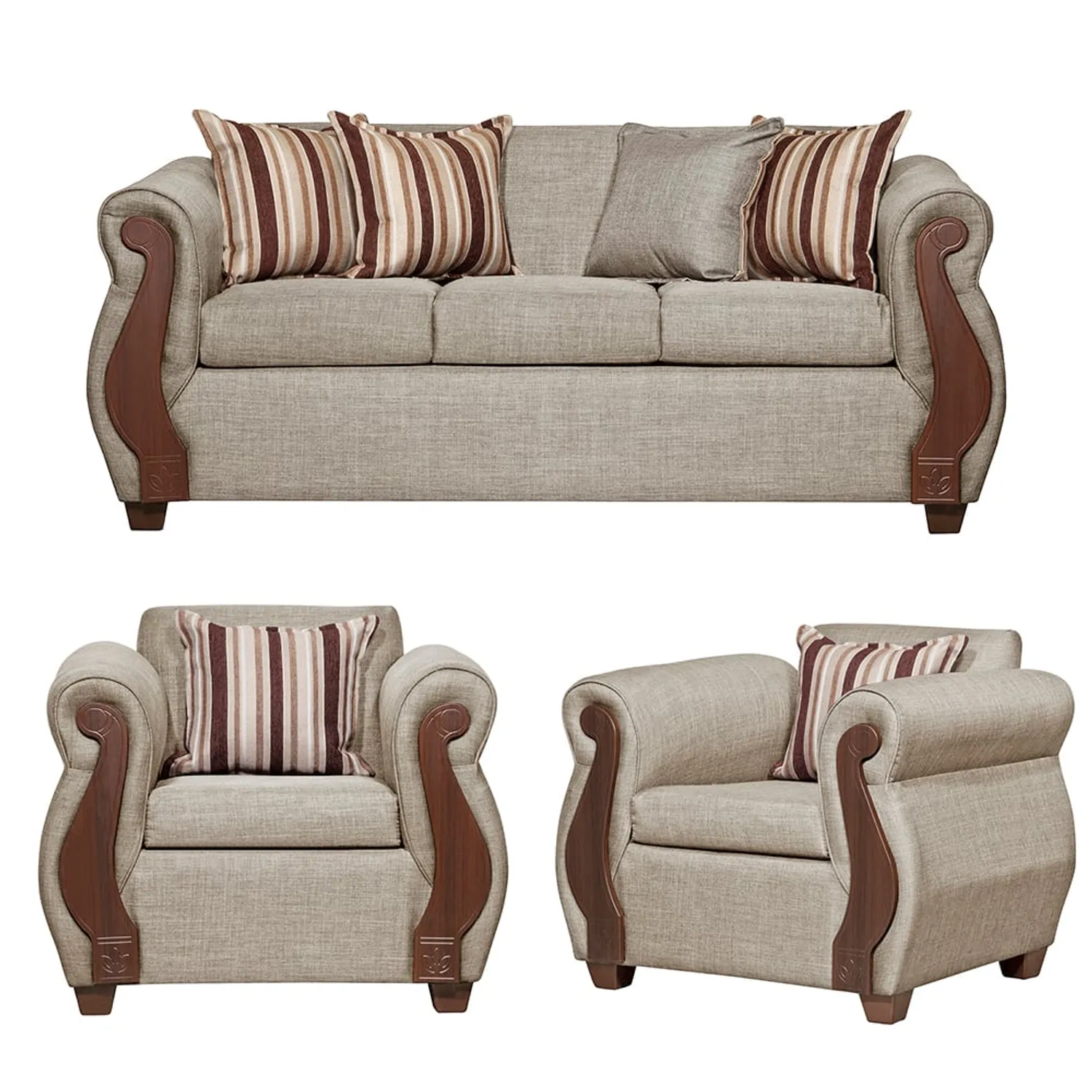 Ruzam Mobel - Juego De Living 3-1-1 Begoña Beige