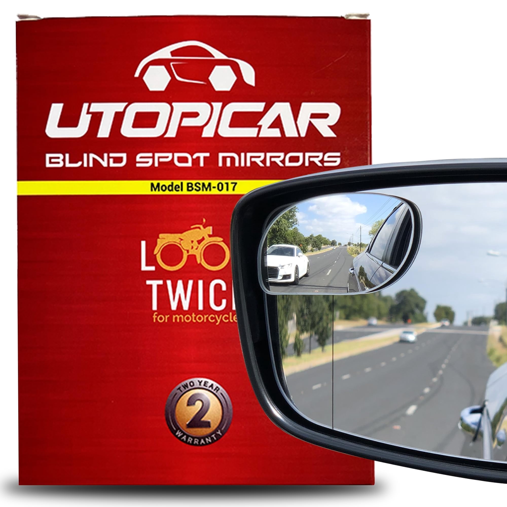 Espejo Retrovisor De Coche Convexo Utopicar Para Punto Ciego, Paquete De 2