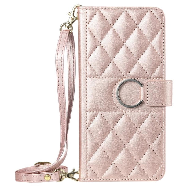 Funda tipo billetera FOXDOCK para iPhone XS – Tapa abatible con correa para mujer