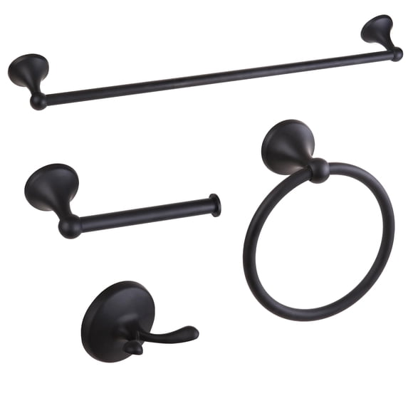 Juego de accesorios de baño Ntipox negro mate, 4 piezas