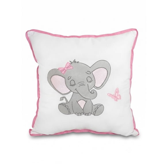 Cojín Bebé Bordado Hipoalergénico 30x30 Elefante Mariposa1