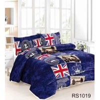 Aladdins Shop - Cobertor De Invierno De Plush Y Chiporro 2 Plazas Azul London England