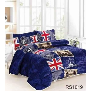 Aladdins Shop - Cobertor De Invierno De Plush Y Chiporro 2 Plazas Azul London England