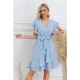 thumbnail image 2 of Vestido Corto Mujer Manga Corta Casual Eventos Cuello V 3332, 2 of 3
