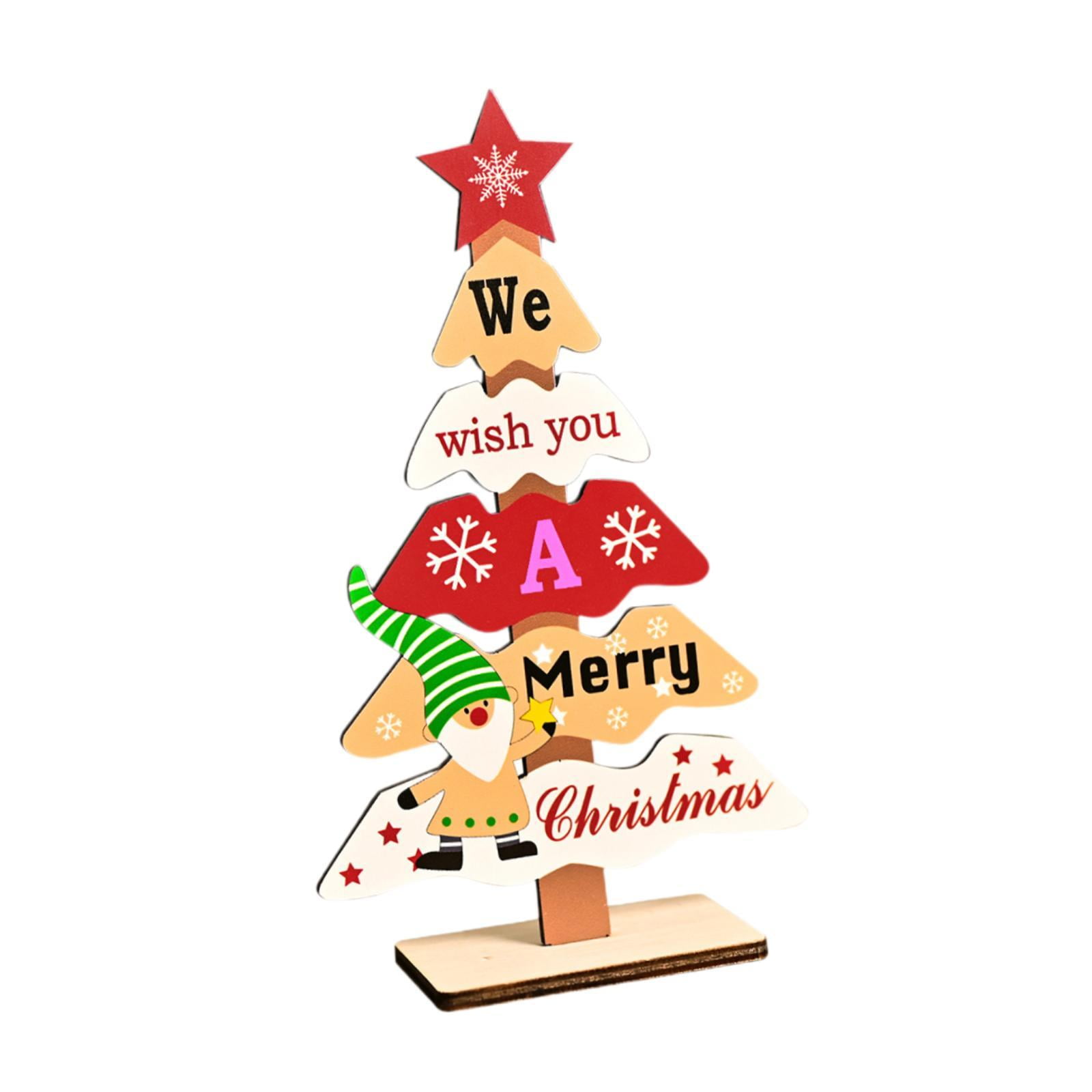 Magideal - Adorno Para De Navidad, Centro De Mesa, Suministros Para Fiestas, Vacaciones, Colorido, Hogar, Arte Independiente De Madera, Letrero Decorativo Estilo A