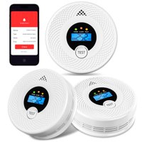 Soewolit - Detector De Humo Wifi, Detector De Monóxido De Carbono, Paquete De 3