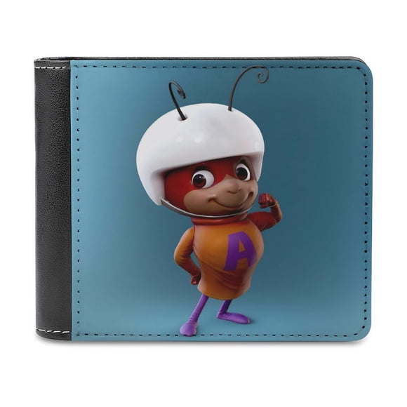Hormiga Atómica Cartera de Cuero PU para Hombres, Tarjetero Bifold Delgado, Cartera Minimalista de Cuero Sintético Suave