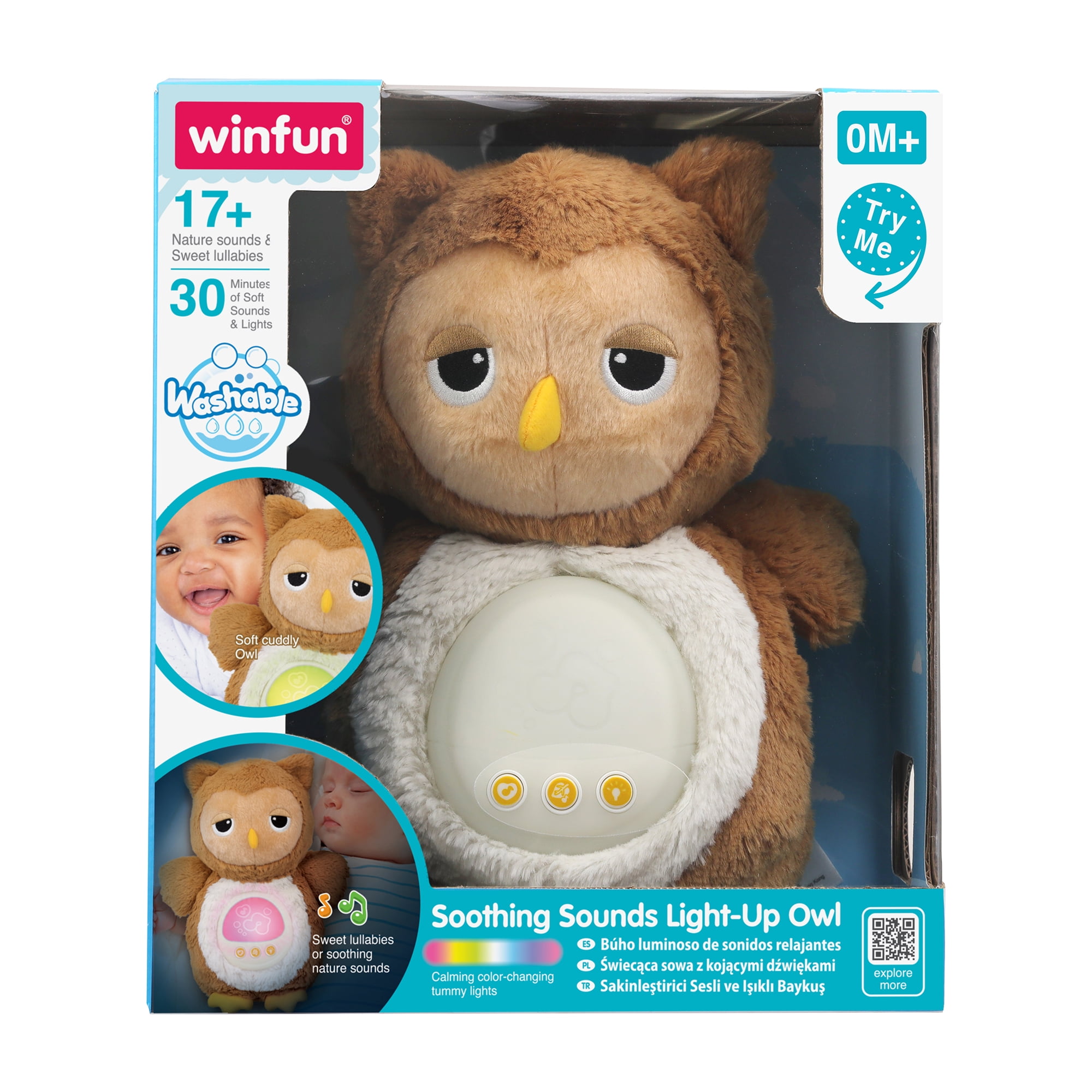 Winfun - Peluche Búho Luces Y Sonidos Relajantes