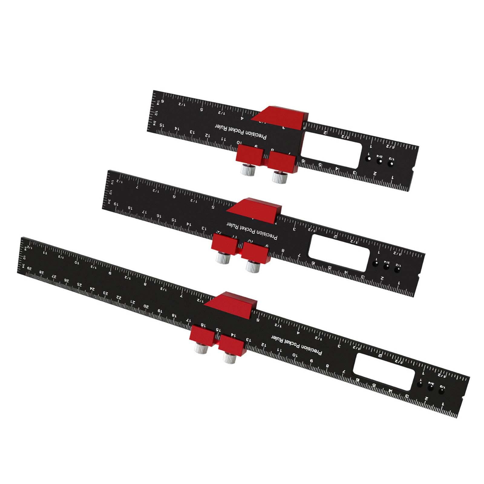 Ioensy - 3 Reglas Para Carpintería De 6, 8 Y 12 Pulgadas, Herramienta Profesional Para Carpintería, Regla Para Trazar