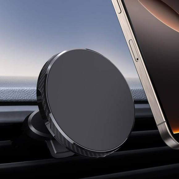 Magnetic Car Phone Holder - Instalación rápida, perfecto para viajes, soporte de ventilación, compatible con iPhone - Negro