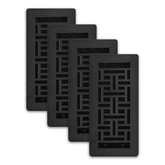 Rejilla de Piso Decor Grates LAJH410-BLK paquete de 4 piezas negro
