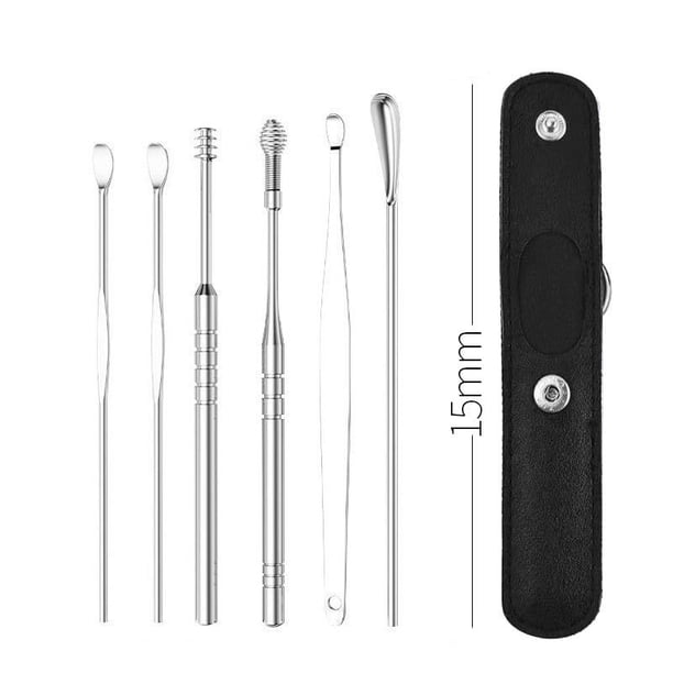 6PCS Ear Cleaner Wax Removal Tool Earpick Sticks Earwax Remover Curette Ear Pick Cleaning Ear Cleanser Spoon Health Care Earpick