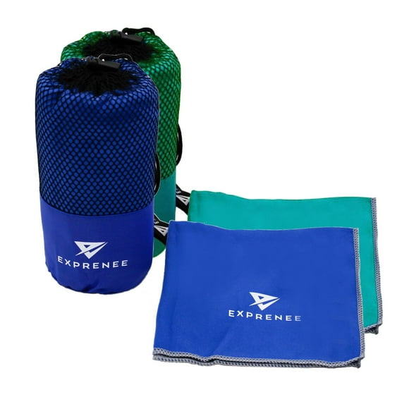 Set 3 Toalla Microfibra Natacion Viaje Pack 2 Azul Turquesa