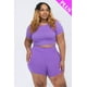 thumbnail image 1 of Conjunto de Top Corto y Shorts de Manga Corta de Talla Grande, 1 of 2