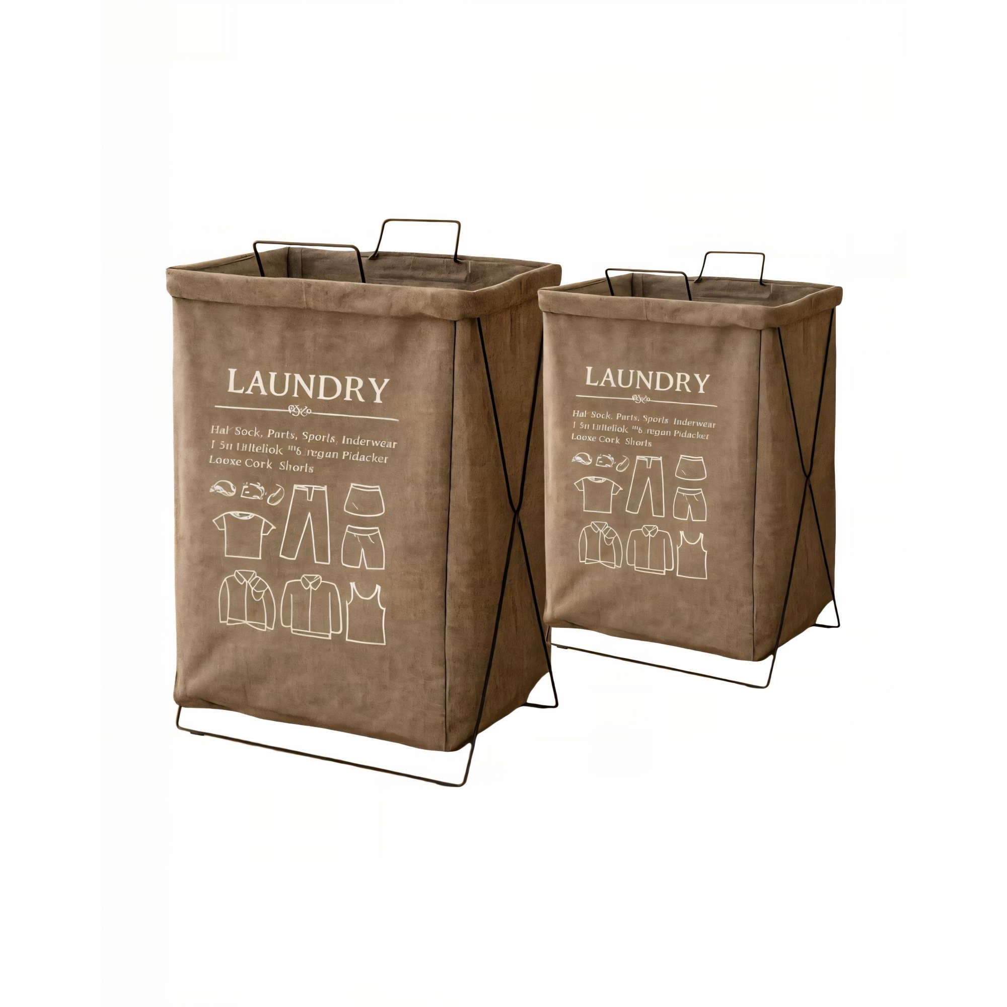 Genérico - Set De Canastos De Ropa 36cmx59cm Color Marron
