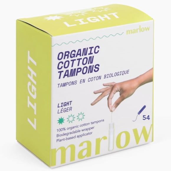 Tampones MARLOW Light 100% algodón orgánico 54 unidades