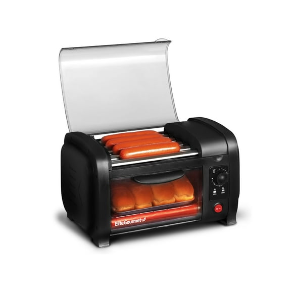 Horno tostador para salchichas Elite Gourmet EHD-051BX, 4 bollos, negro