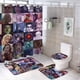 thumbnail image 1 of Villanos theme 4 piece Shower Curtain Set With Rugs Waterproof Bathroom Decor Set Includes Bath Mat U shaped Rug Toilet Lid Cover And Curtain With Hooks, 1 of 6