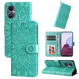 Funda Tipo Cartera Foxdock Para Oppo A96 5G , Diseño Girasol En Relieve, Cuero Pu, Cierre Magnético, Soporte Y Tarjetero