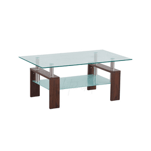 Habita2 Chile - Mesa Lateral O De Centro Tope De Vidrio Rectangular 100Cm - Cafe