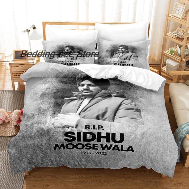 Sidhu Moosewala RIP Bedding Set Bed Set Aldult Kid Bedroom Duvetcover Sets Bed Sheet Set