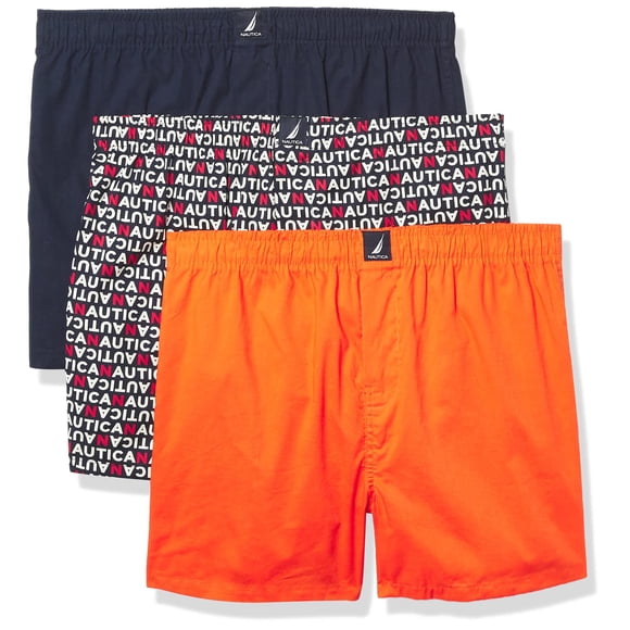Boxers Nautica, tejido de algodón, paquete de 3 unidades