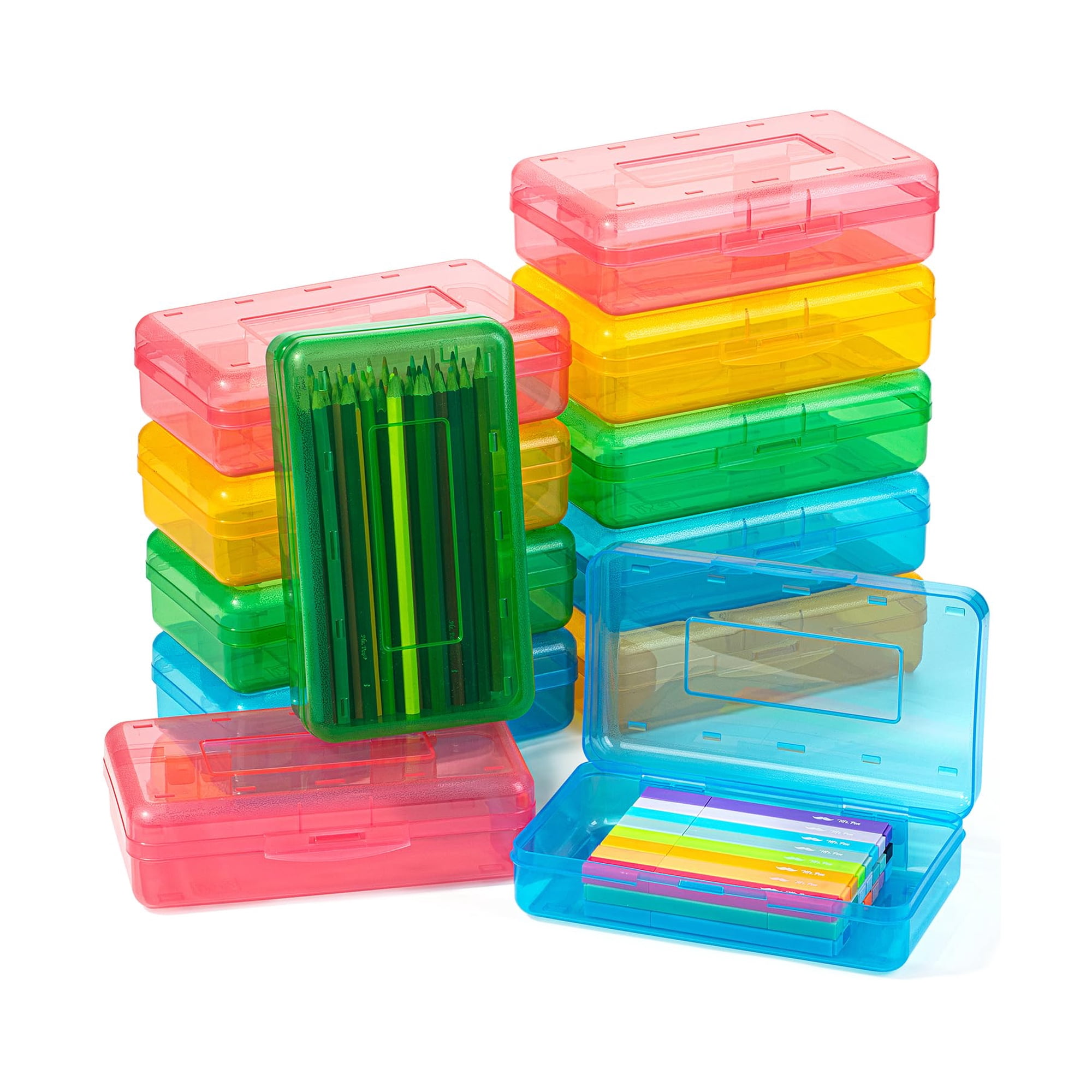 Caja De Lápices Mr. Pen De Plástico Transparente, Paquete De 12 Unidades, 7.9 X 4.5 X 2.4 Pulgadas