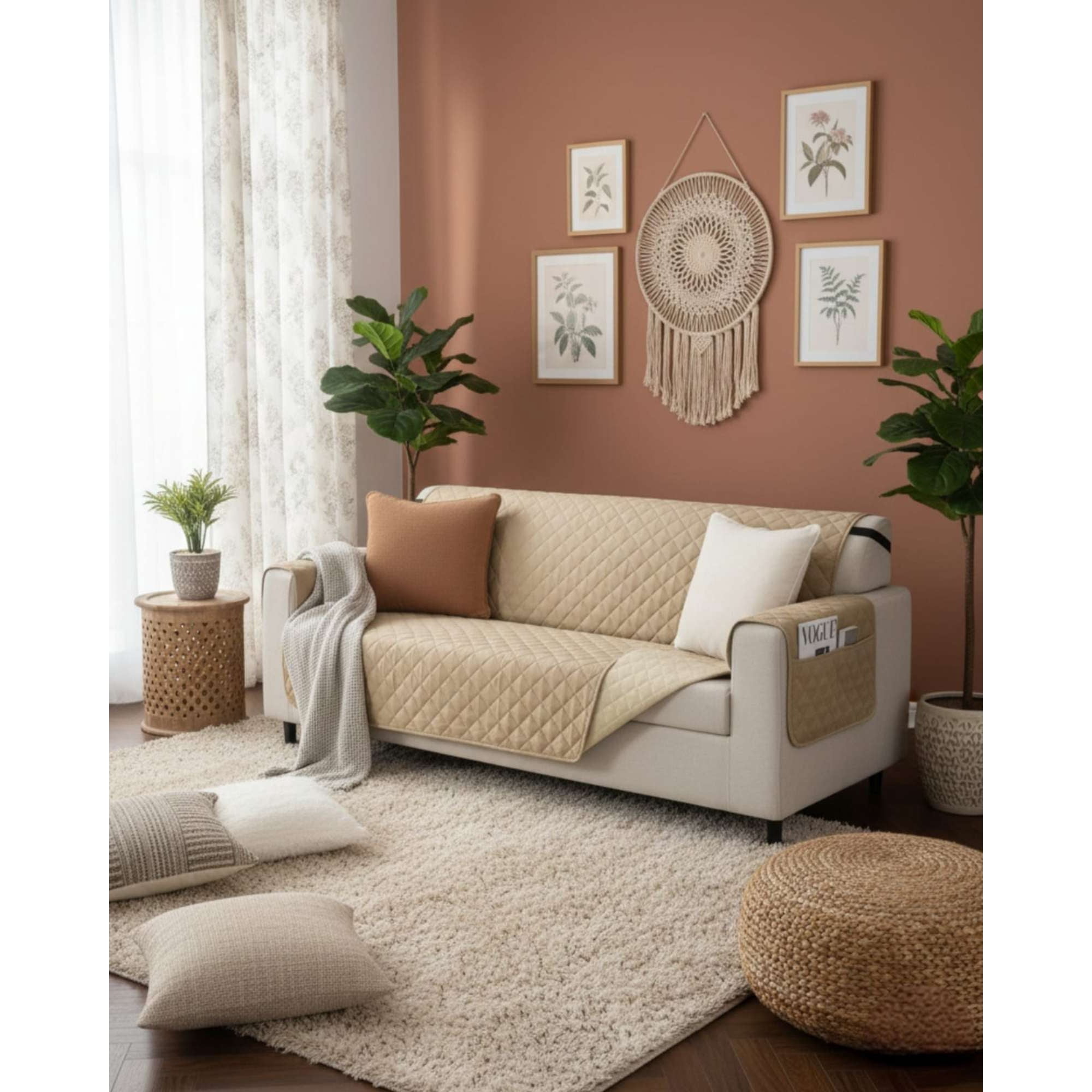 Todo Para El Hogar - Cubre Sillon Reversibles Con Bolsas 3 Cuerpos