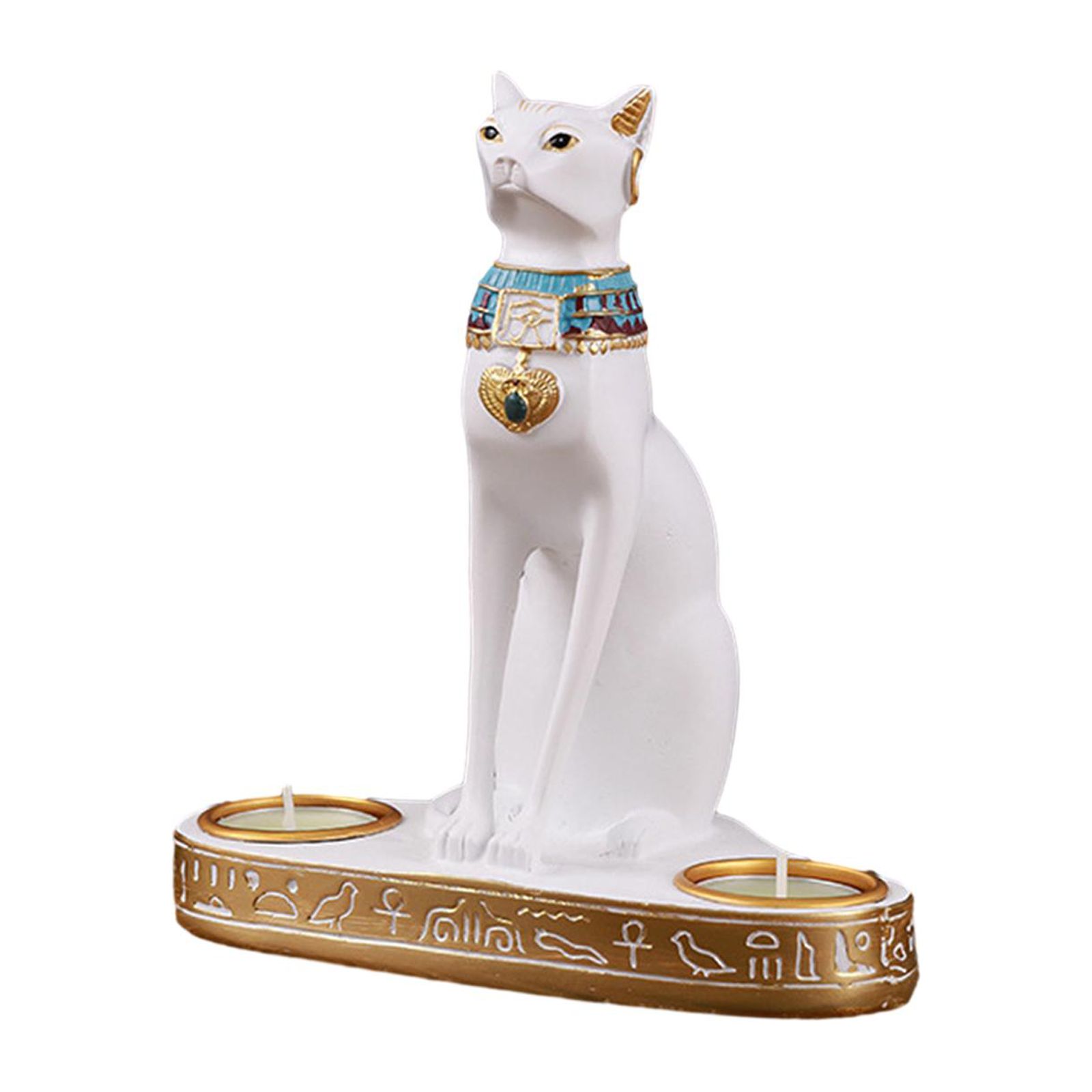 Bothyi - Candelabro Con Figura De Gato Para Chimenea, Decoración Para Fiesta De Boda, Color Blanco