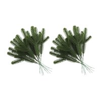 Bothyi - 24 Ramas De Agujas De Pino Artificiales Para Decoración De Fiestas, Hojas De Pino Artificiales, Ramitas De Color Verde Intenso