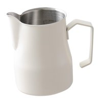 Magideal - Jarra Para Espumar Leche, Acero Inoxidable Con Báscula Jarra Para Espumar Leche Piezas De La Máquina De Espresso Jarra Para Vaporizar Espresso Para , 350Ml Beige