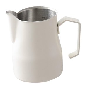 Magideal - Jarra Para Espumar Leche, Acero Inoxidable Con Báscula Jarra Para Espumar Leche Piezas De La Máquina De Espresso Jarra Para Vaporizar Espresso Para , 350Ml Beige