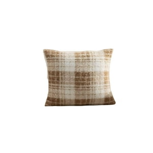 Genérico - Set De 2 Fundas Peludas Cuadrille Felpa 45X45 Café Claro