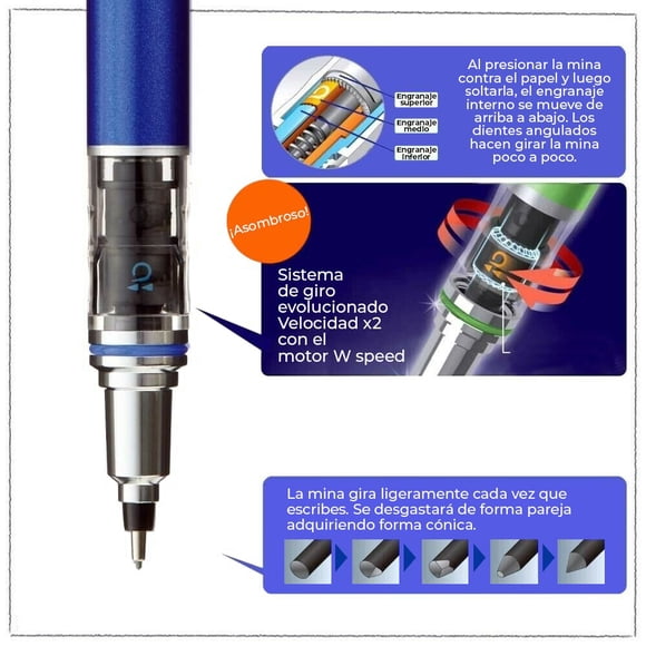 Portaminas 0.5 Uni Kurutoga Advance Blue