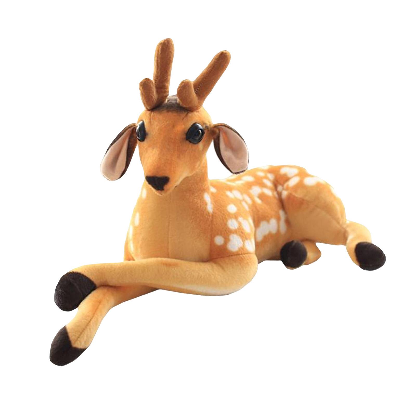 Magideal - Simulación De Ciervo Sika, Juguete Interactivo De Peluche, Muñeco Para Dormir, Animal De Peluche Suave Para Niños, Fiesta, Niñas, Niños , Lado