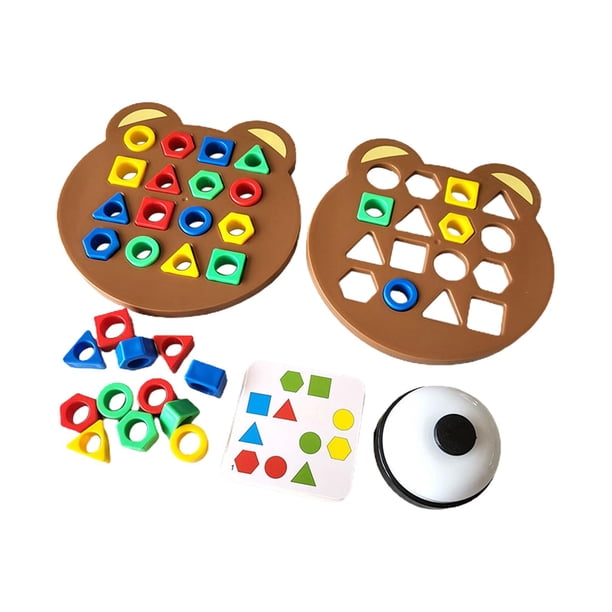 Juego De Combinación De Formas Bloques Match Puzzles Jigsaw Para Niñas Niños En Edad Preescolar Con Bell