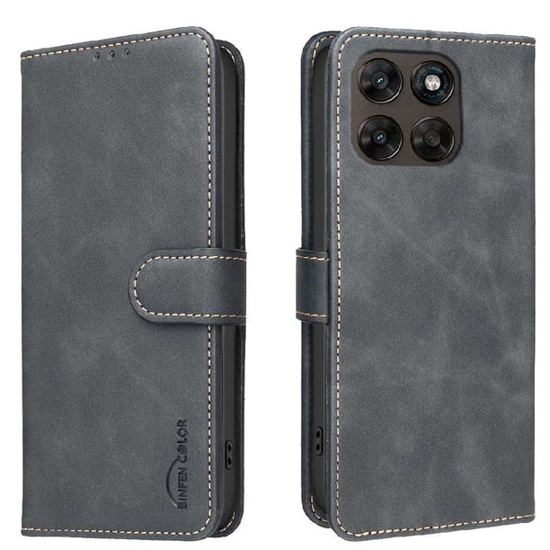 Funda Billetera para Motorola Moto G77 Protección RFID y Soporte Ajustable Negro