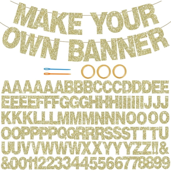 Guirnalda de letras BEISHIDA de 116 piezas, 3,94 in (10 cm), con glitter
