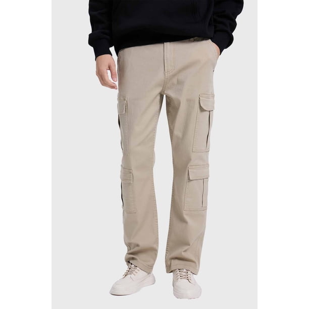 Jeans Hombre Slim Cargo Beige