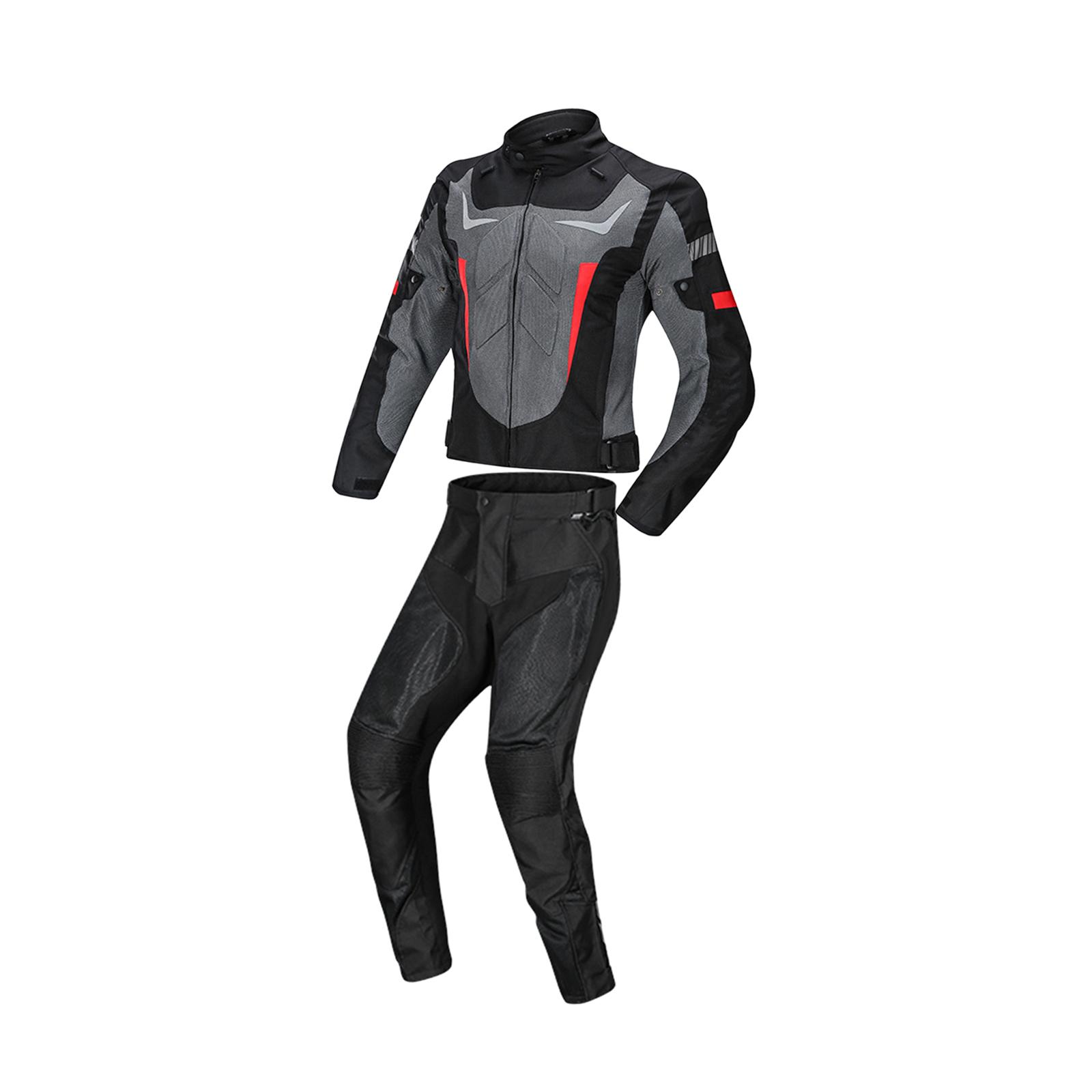 Ioensy - Chaqueta De Moto Impermeable Pantalones Traje Moto Biker Chaqueta De Equitación Negro Xxl