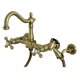 thumbnail image 1 of Grifo de cocina Kingston Brass Heritage de montaje en pared con rociador, 1 of 9