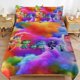 thumbnail image 2 of 3 Piece Bedding SetColorful smoke Inside OutComforter Set for Kids Boys Teen Tween 3D Lightweight Microfiber Bedding Sets, 2 of 5
