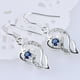 thumbnail image 1 of Exquisite Love Heart Shaped Faux Sapphire Drop Earrings Wedding Party Ornaments, 1 of 2