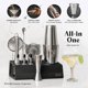 thumbnail image 2 of Set de Herramientas de Bar Bare Barrel de 14 Piezas Plateado/Negro, 2 of 9