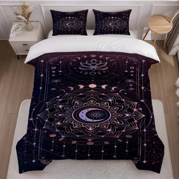 3pcss Set Mystical Spiritual Art Printed Duvet Set Theme Bedding 3pcss Duvet Cover Pillowcase Set