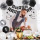 thumbnail image 3 of Decoraciones de cumpleaños YGYXMY, negro, plateado y blanco, tema para hombres, 3 of 6